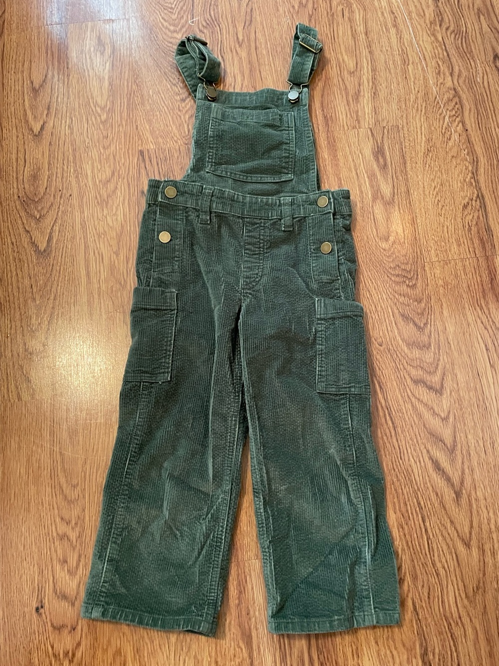 Crewcuts Kids Green Corduroy Overalls - Adjustable Straps